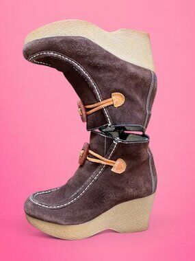 Vintage Y2K Tommy Girl moccasin wedge boots